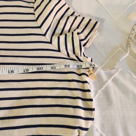 Lands End 1X Striped Short Sleeve Dress - Picture 6 of 11